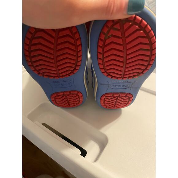 Crocs blue red rain snow boots slip on - light up toddler boys child size 10 - Picture 4 of 6